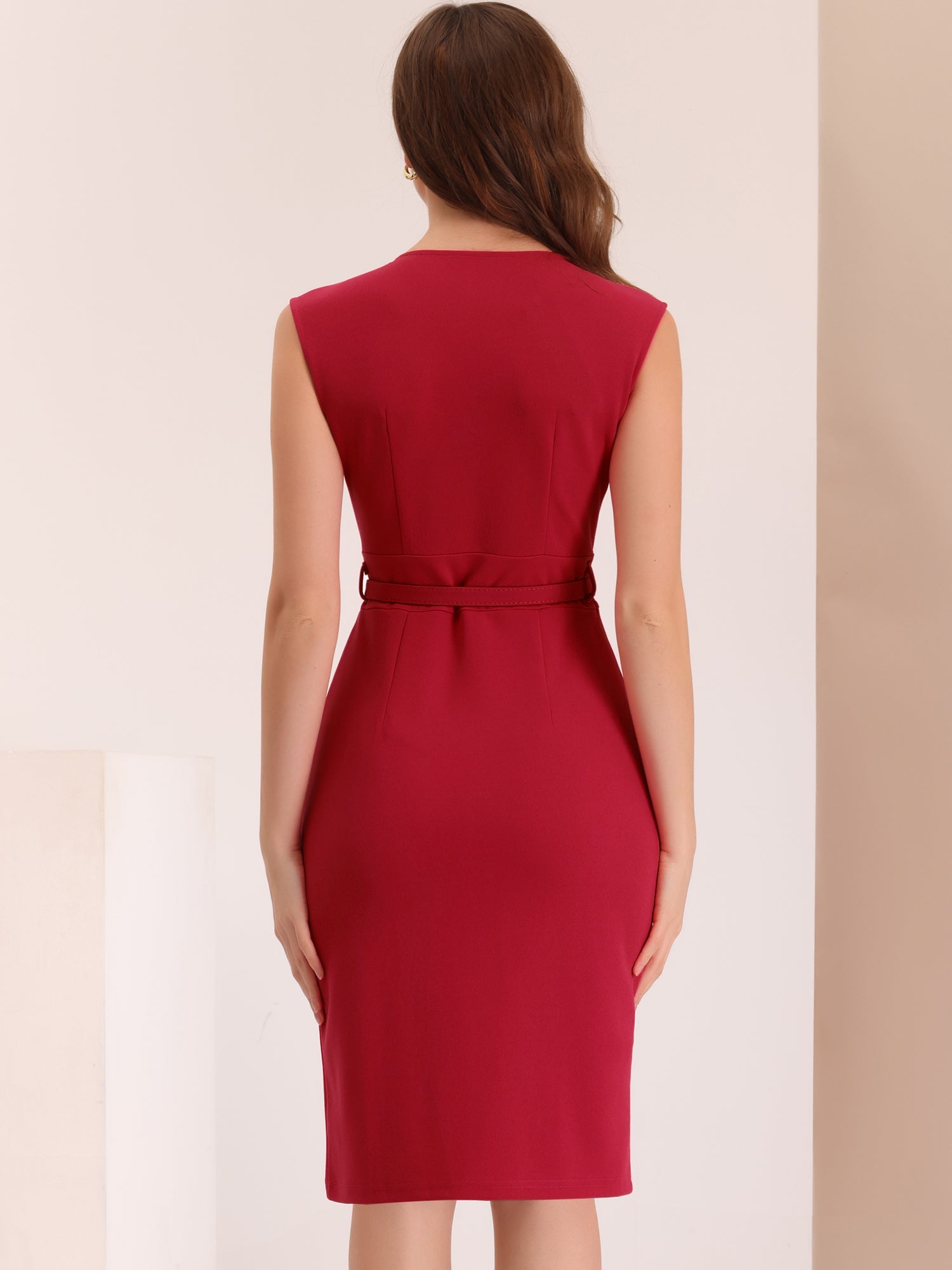 Slevara - Women’s Sleeveless Bodycon Work Dress