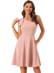 Bowvera - Women’s One Shoulder Cocktail Dress