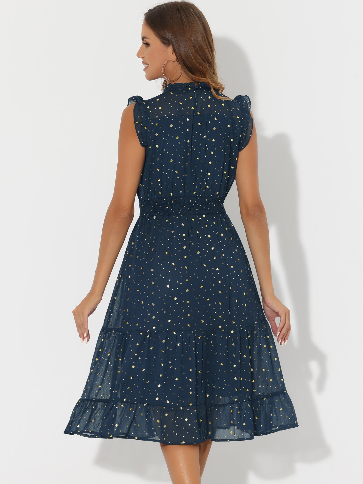 Stellara – Women’s Star Print A-Line Dress