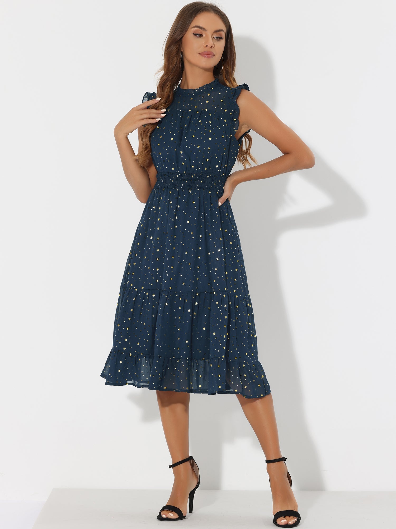 Stellara – Women’s Star Print A-Line Dress