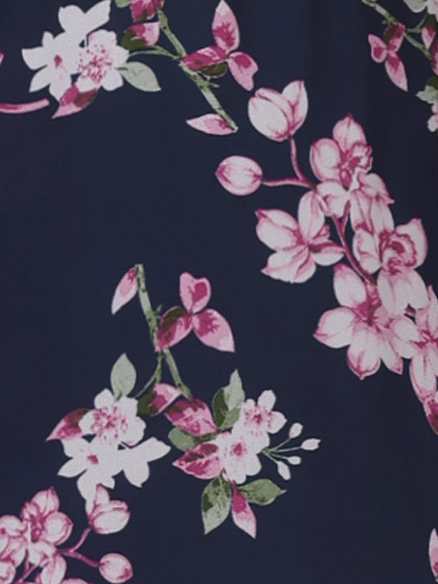 Florvella - Women’s Floral Square Neck A-Line Dress