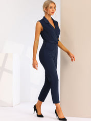 Belviera - Women’s Belted Button Front Jumpsuit