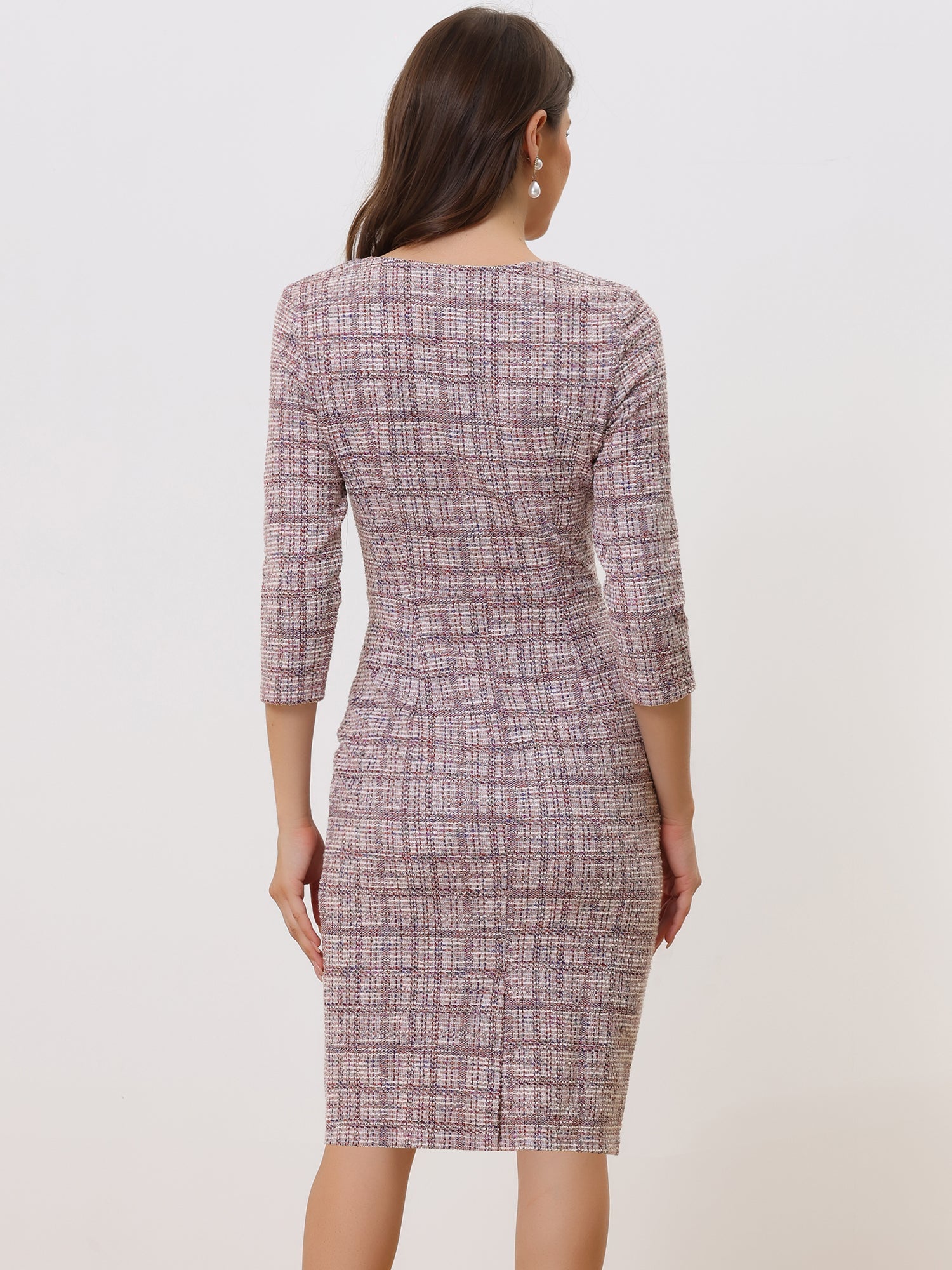 Velmora – Women’s Plaid Tweed Sheath Dress
