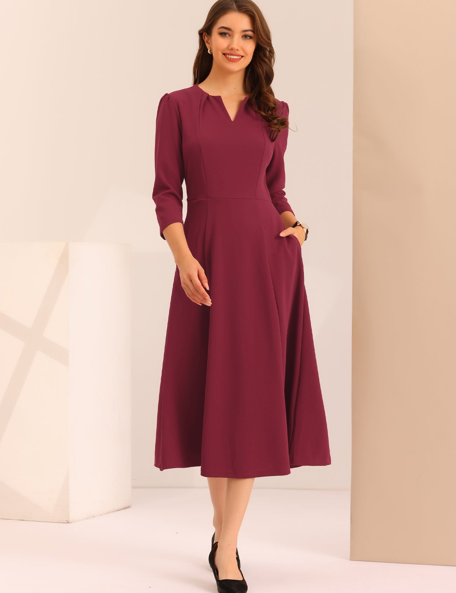 Lunavelle - Women’s A-Line Summer Midi Dress