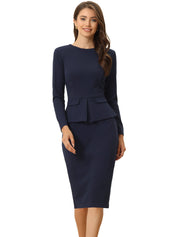Ofivella - Women’s 3/4 Sleeve Sheath Work Dress
