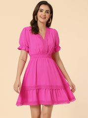 Solmira – Women’s Boho Puff Sleeve Tiered Dress