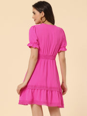 Solmira – Women’s Boho Puff Sleeve Tiered Dress