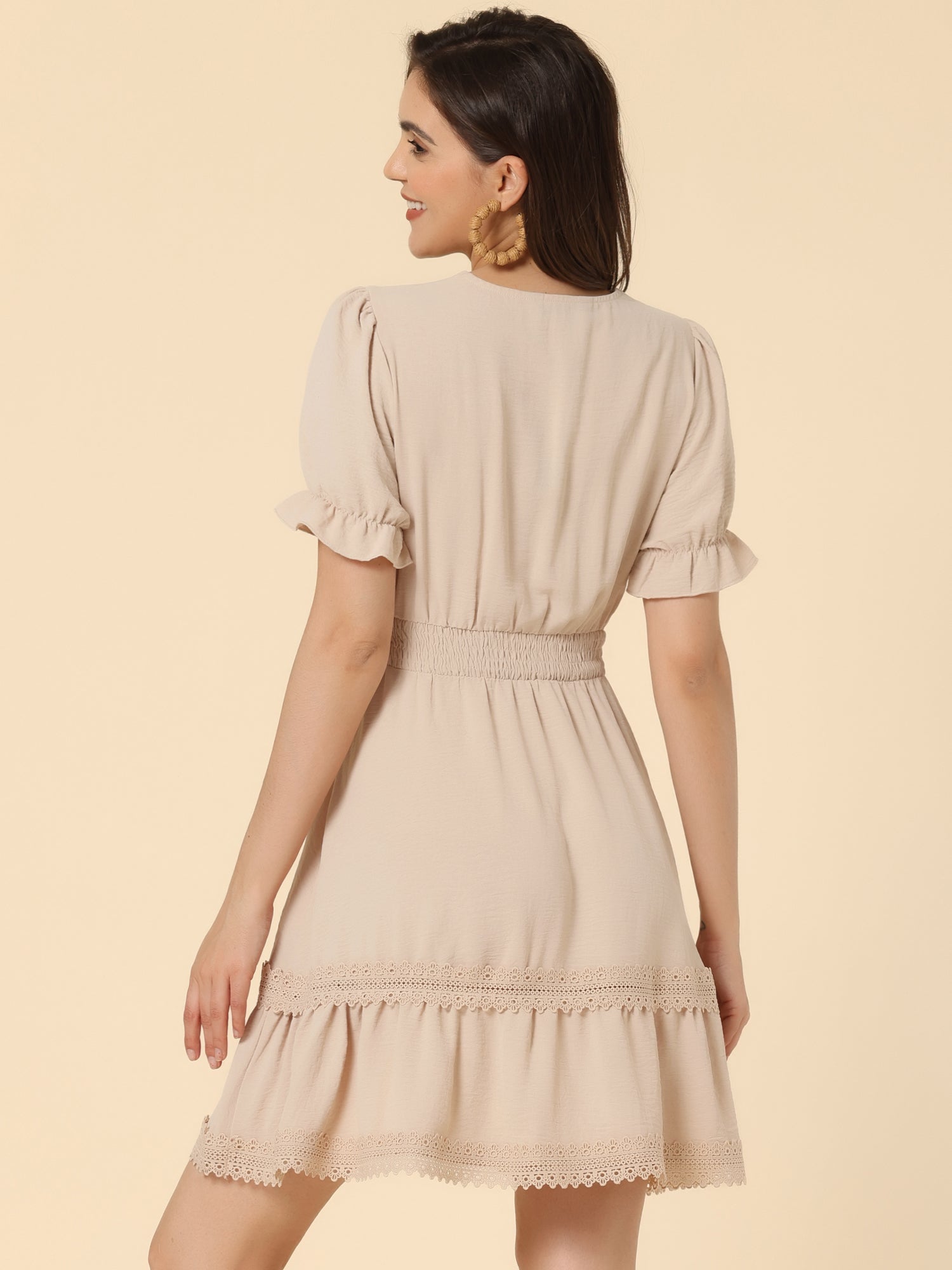 Solmira – Women’s Boho Puff Sleeve Tiered Dress