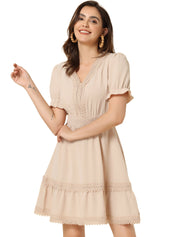 Solmira – Women’s Boho Puff Sleeve Tiered Dress