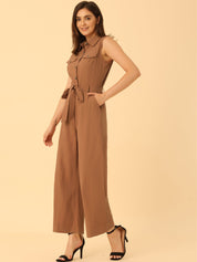 Cotviera - Women’s Button Down Wide Leg Jumpsuit