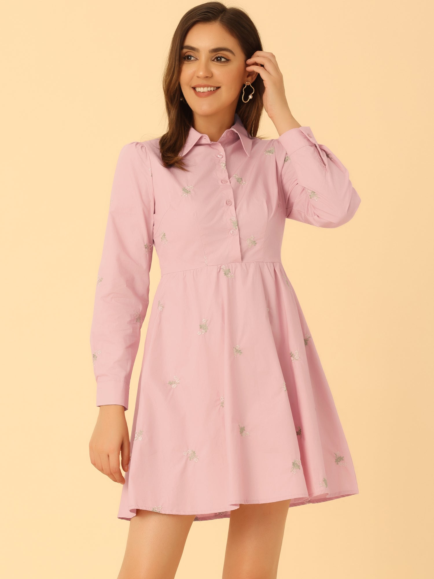 Embrovella - Women’s Embroidered Cotton Mini Dress