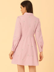 Embrovella - Women’s Embroidered Cotton Mini Dress