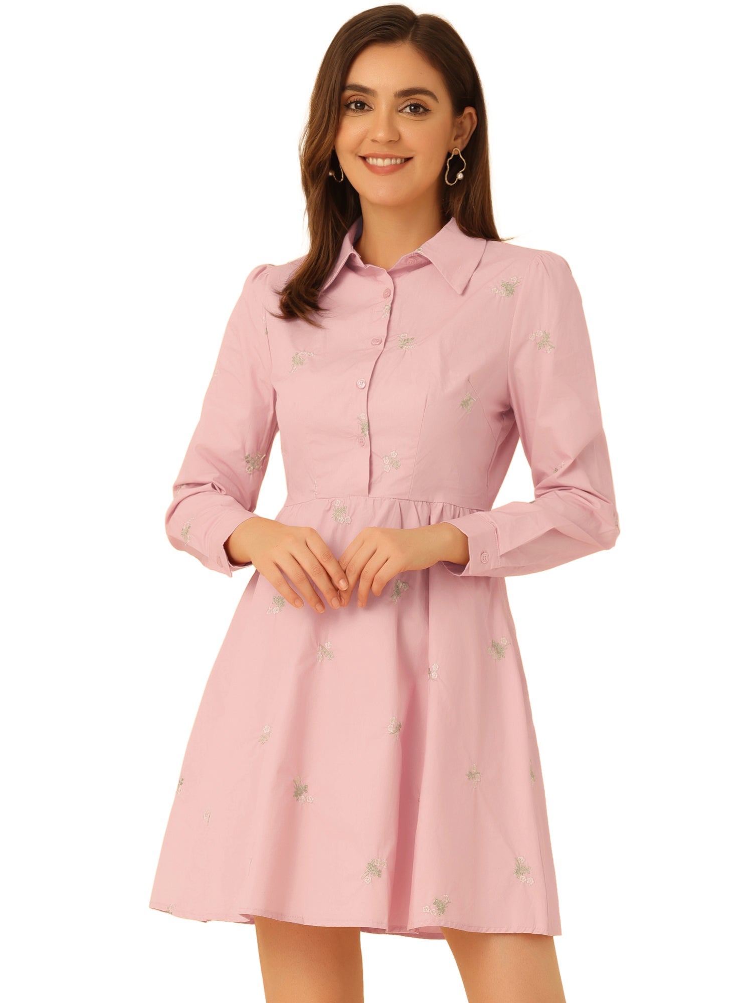 Embrovella - Women’s Embroidered Cotton Mini Dress