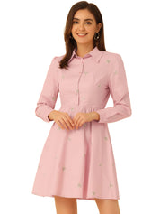 Embrovella - Women’s Embroidered Cotton Mini Dress