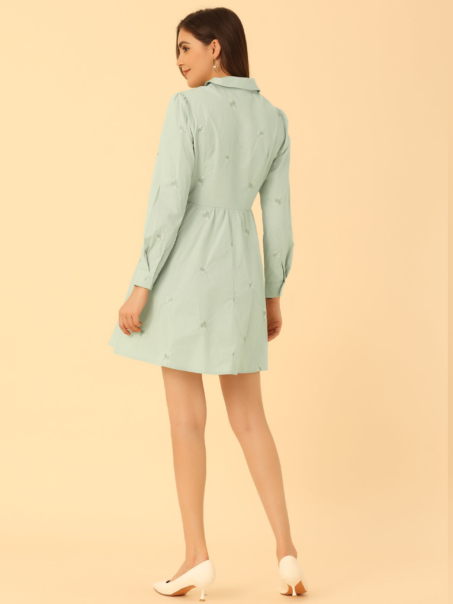 Embrovella - Women’s Embroidered Cotton Mini Dress