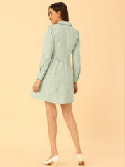 Embrovella - Women’s Embroidered Cotton Mini Dress