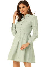 Embrovella - Women’s Embroidered Cotton Mini Dress