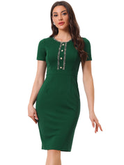 Marvella – Women’s Tweed Trim Workwear Dress