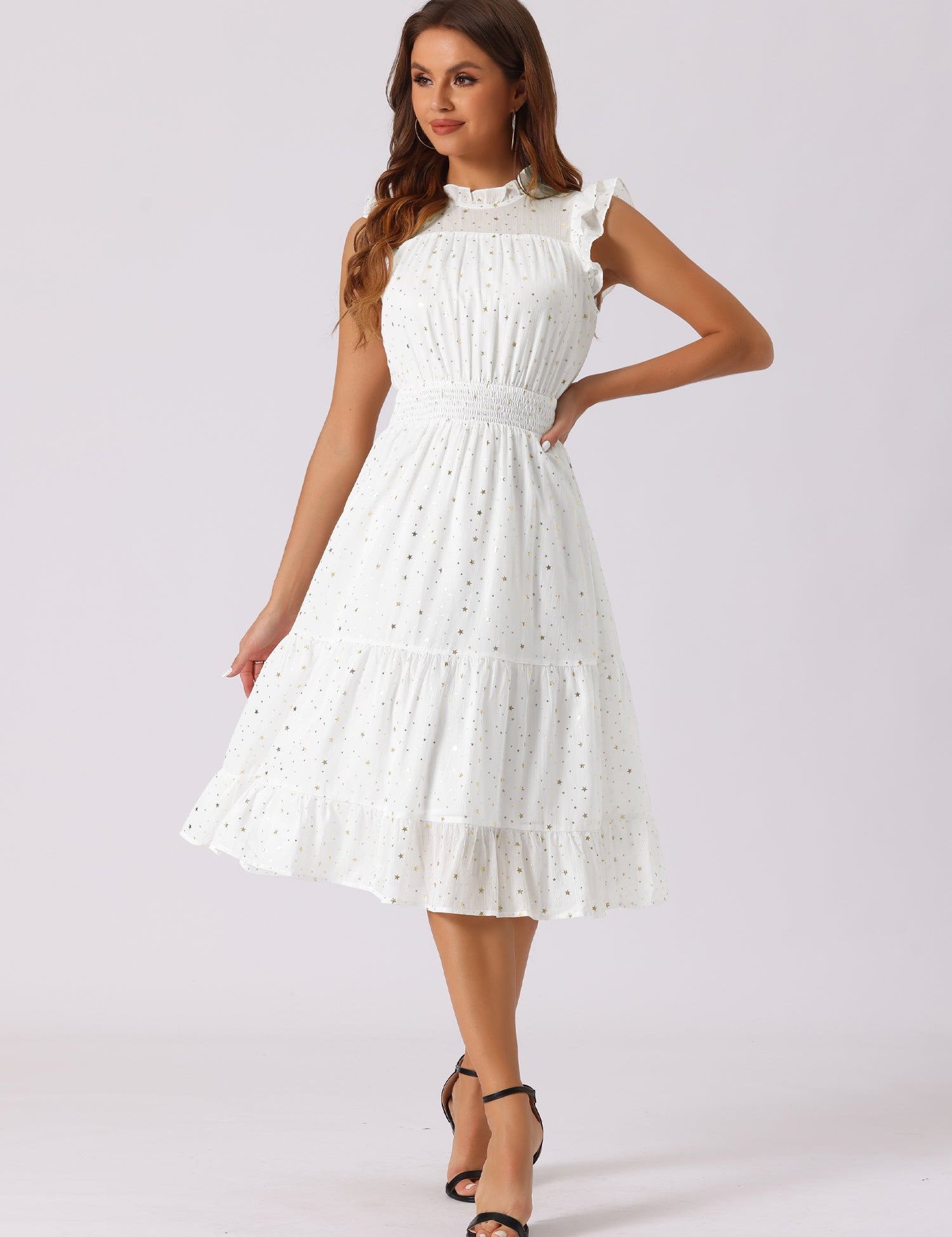 Stellara – Women’s Star Print A-Line Dress