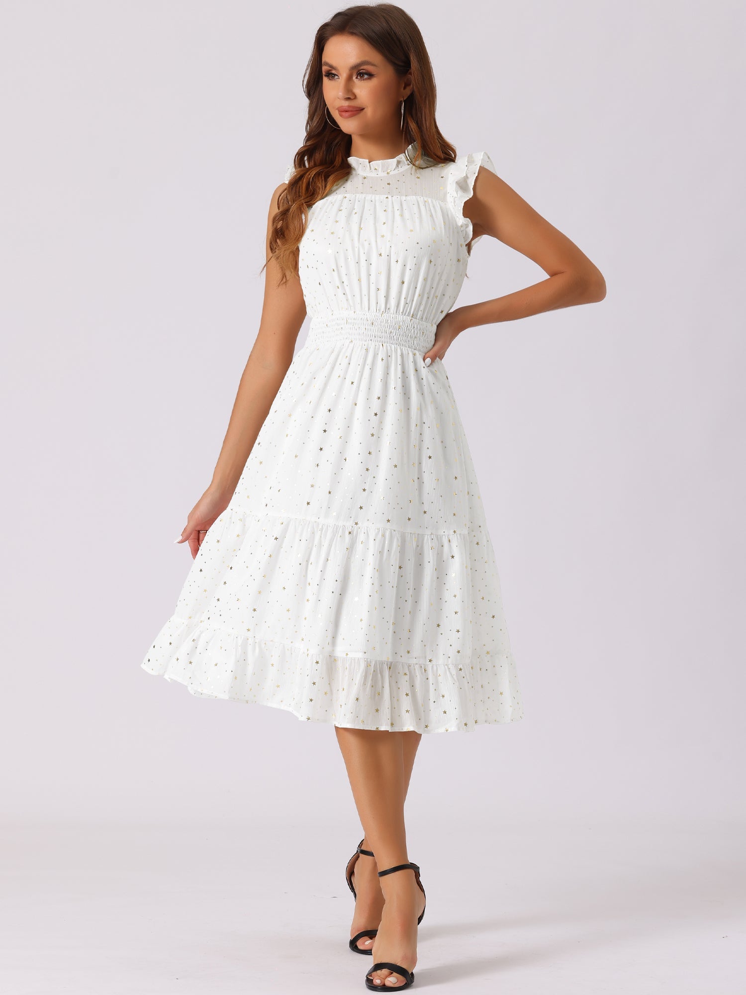 Stellara – Women’s Star Print A-Line Dress