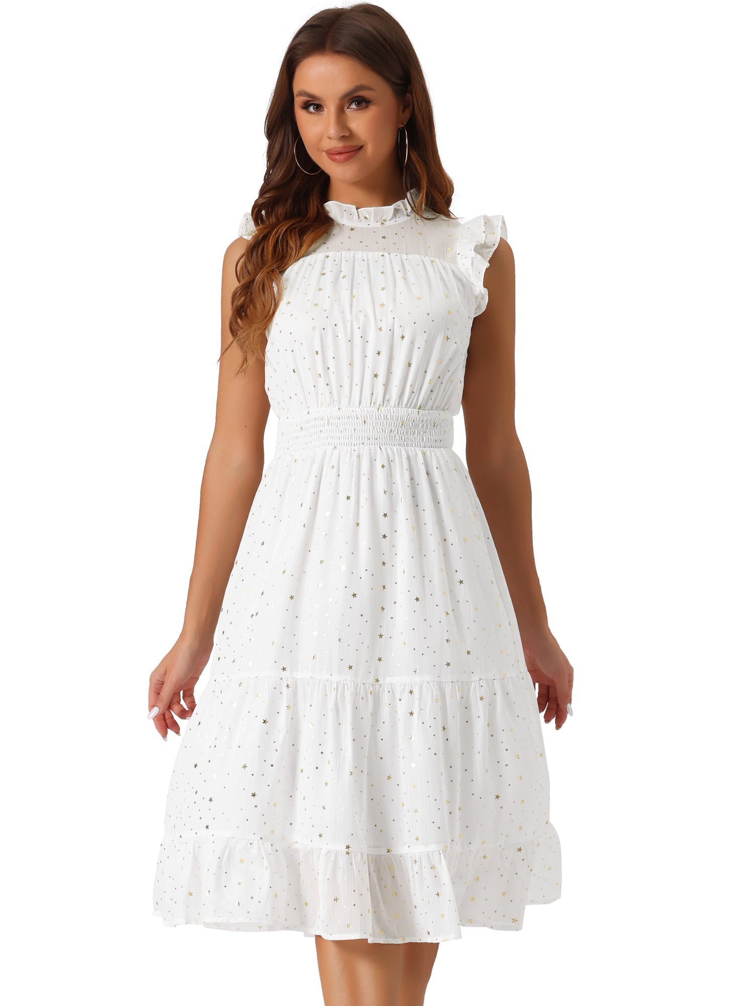 Stellara – Women’s Star Print A-Line Dress