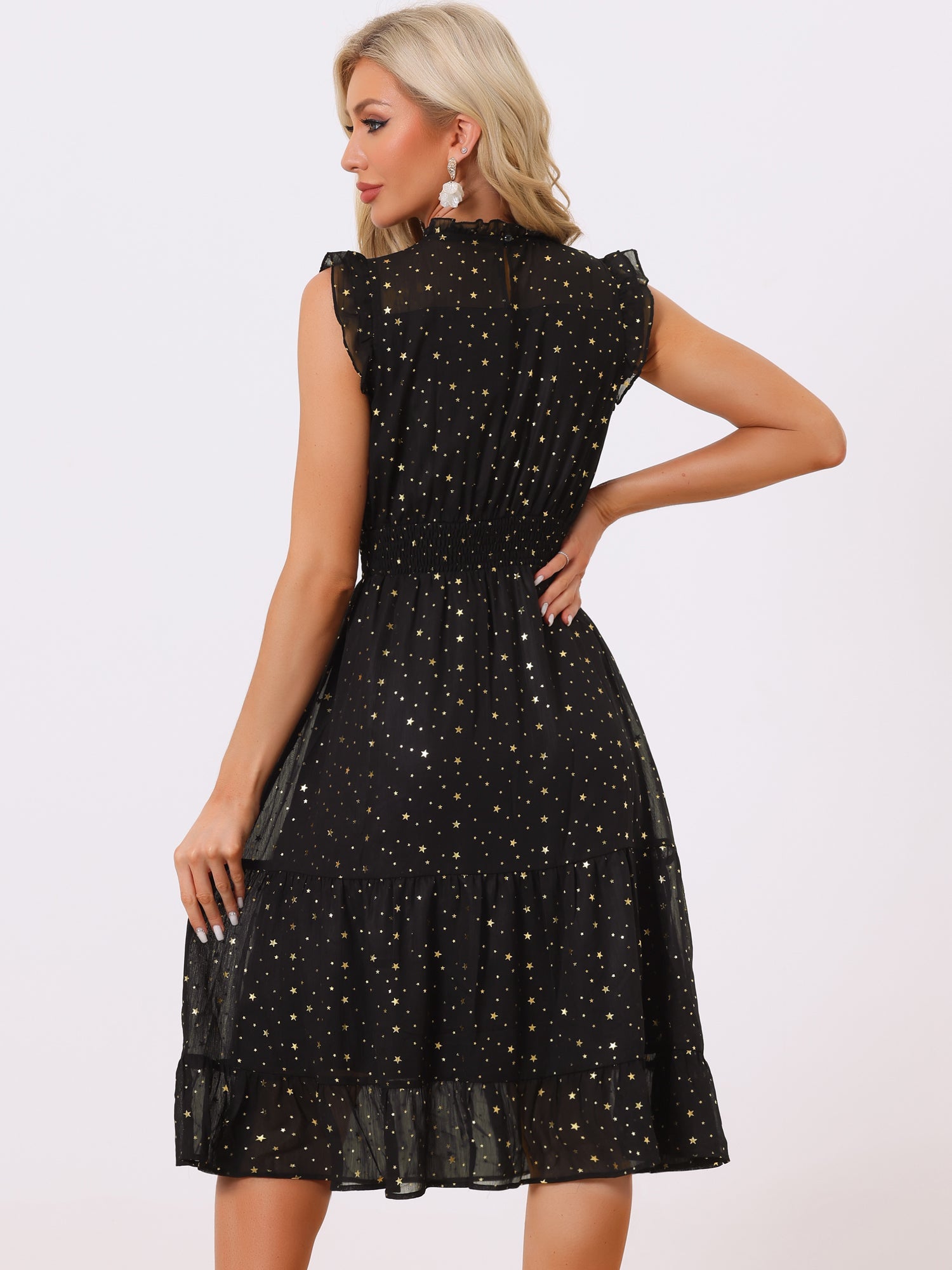 Stellara – Women’s Star Print A-Line Dress