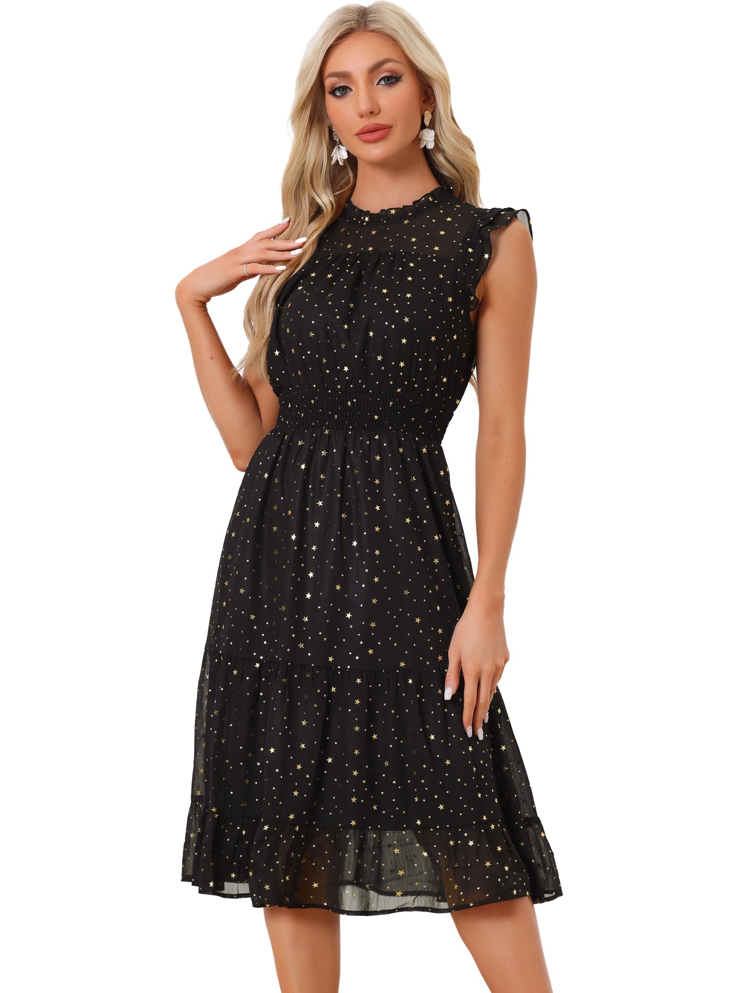 Stellara – Women’s Star Print A-Line Dress