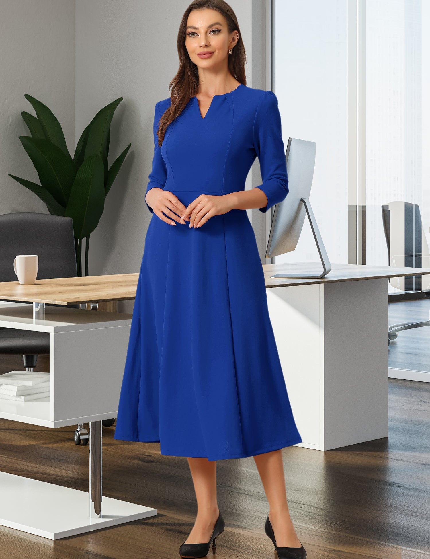 Lunavelle - Women’s A-Line Summer Midi Dress