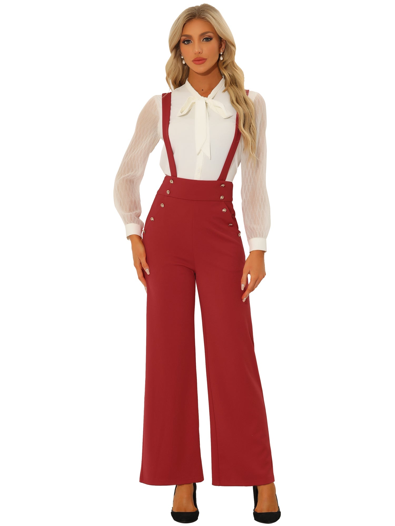 Suspira - Women’s Wide Leg Suspender Jumpsuit