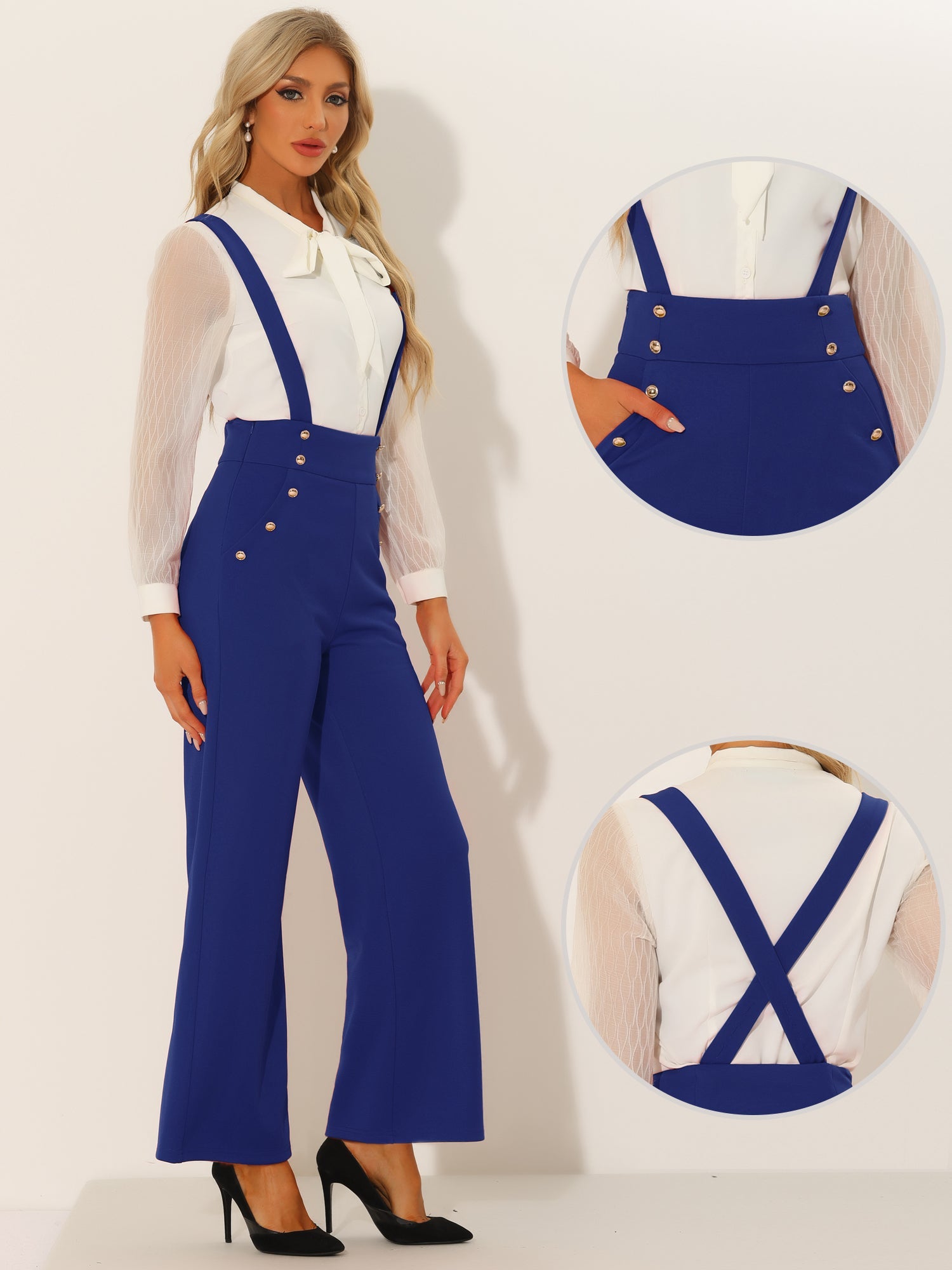Suspira - Women’s Wide Leg Suspender Jumpsuit