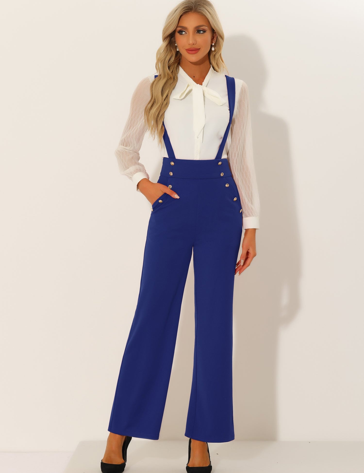 Suspira - Women’s Wide Leg Suspender Jumpsuit
