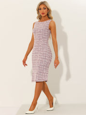 Plaivella - Women’s Plaid Sleeveless Bodycon Dress