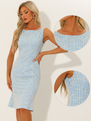 Plaivella - Women’s Plaid Sleeveless Bodycon Dress