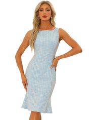 Plaivella - Women’s Plaid Sleeveless Bodycon Dress