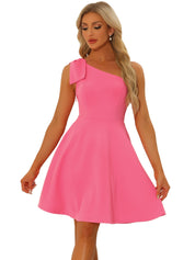 Bowvera - Women’s One Shoulder Cocktail Dress