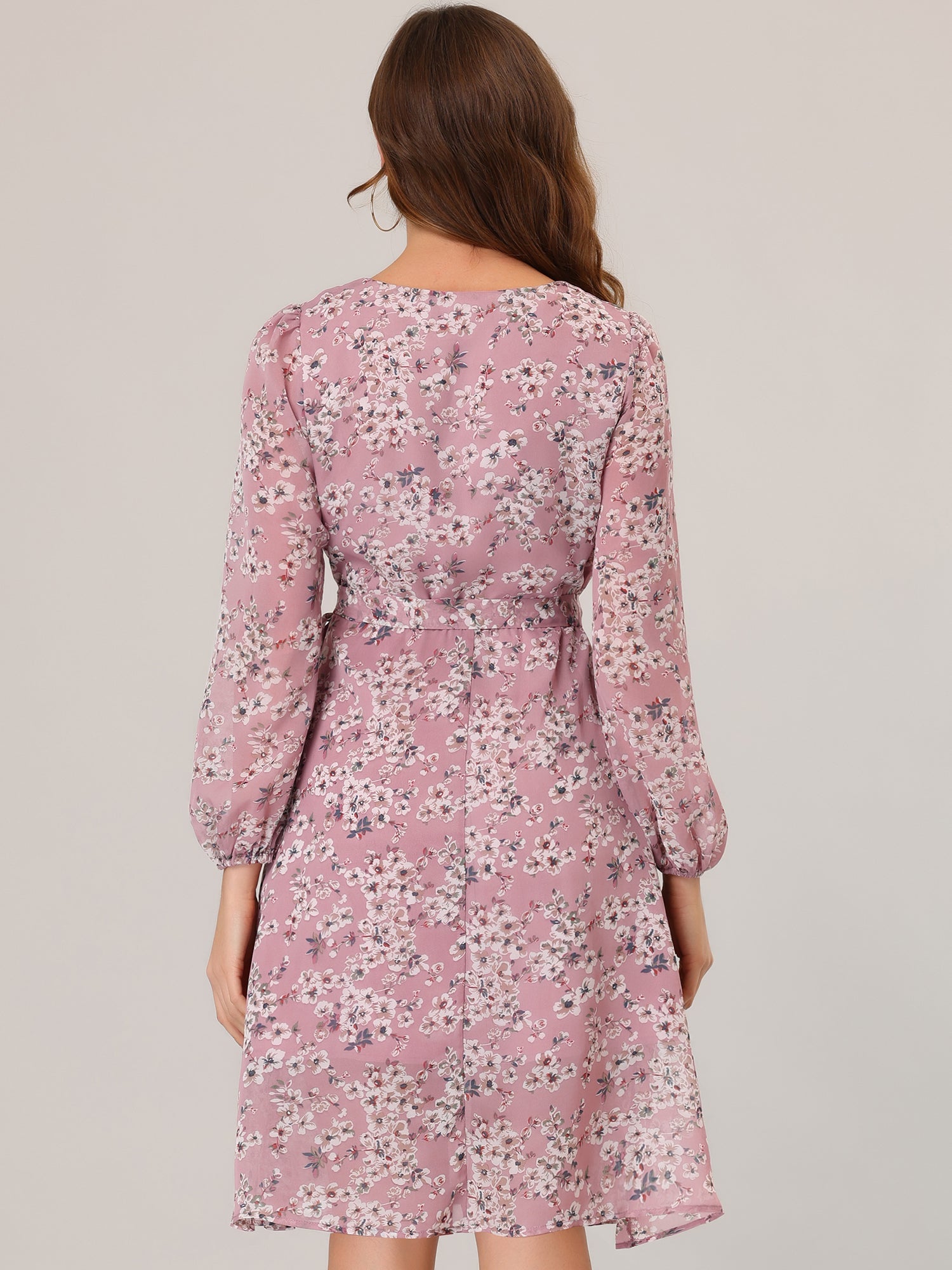 Florivelle - Women’s Wrap V-Neck Floral Midi Dress