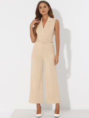 Belviera - Women’s Belted Button Front Jumpsuit