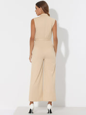 Belviera - Women’s Belted Button Front Jumpsuit