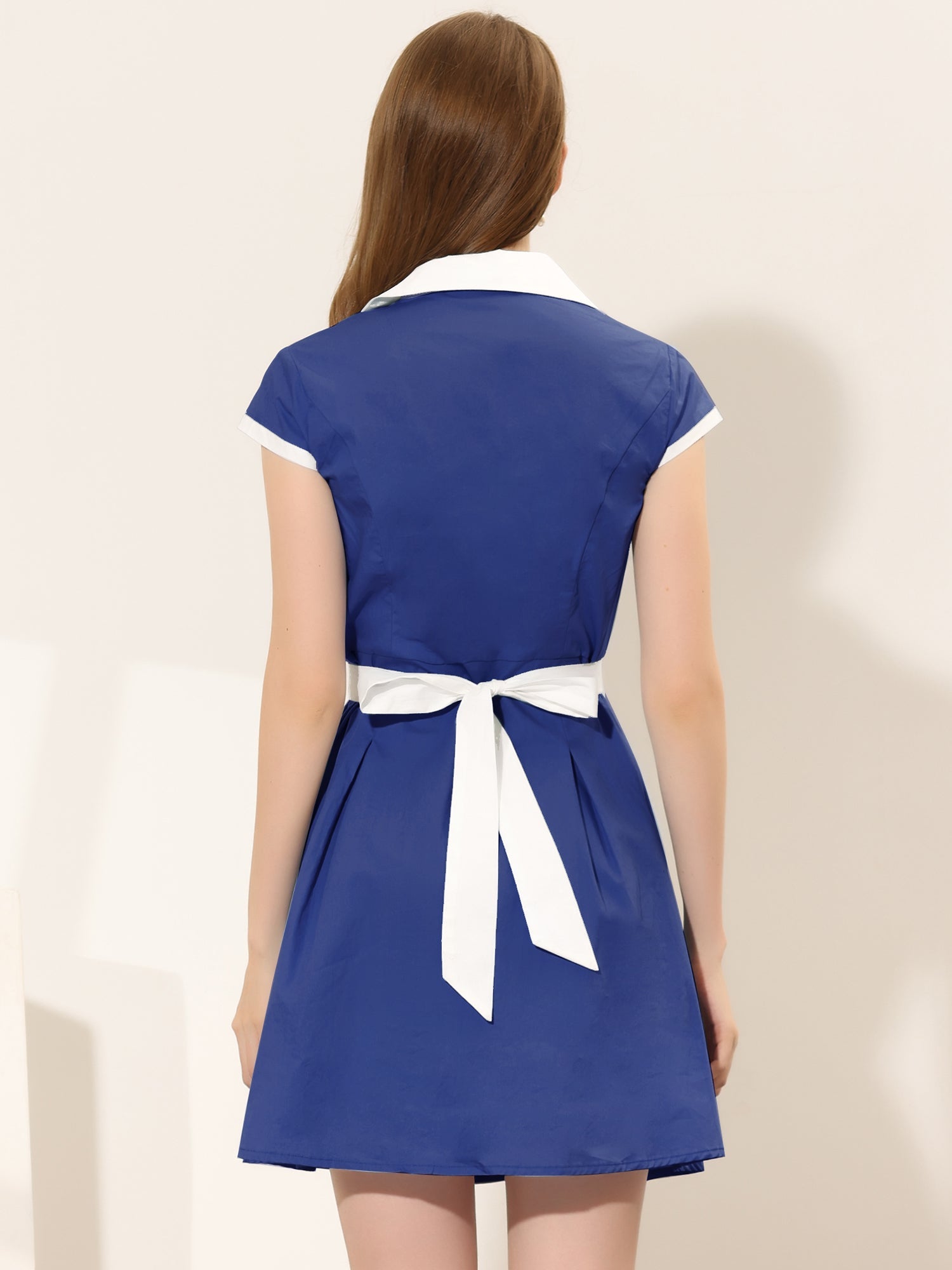 Calivra – Women’s Cotton Camp Collar Shirt Dress