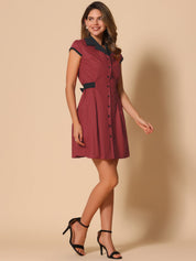 Calivra – Women’s Cotton Camp Collar Shirt Dress