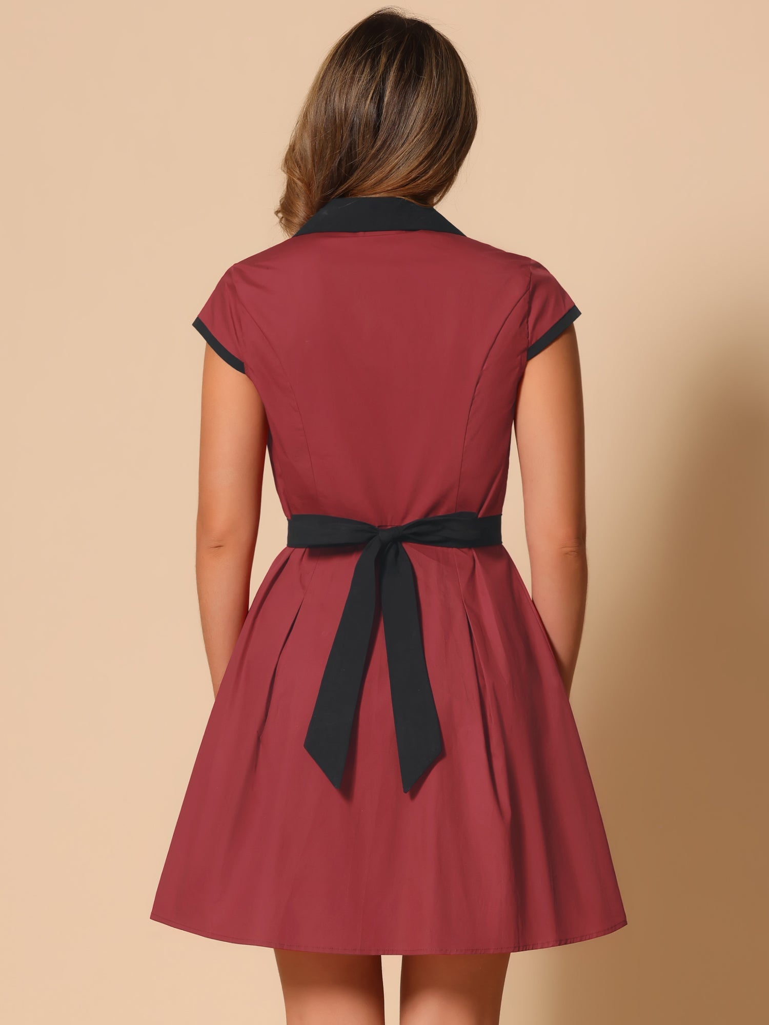 Calivra – Women’s Cotton Camp Collar Shirt Dress