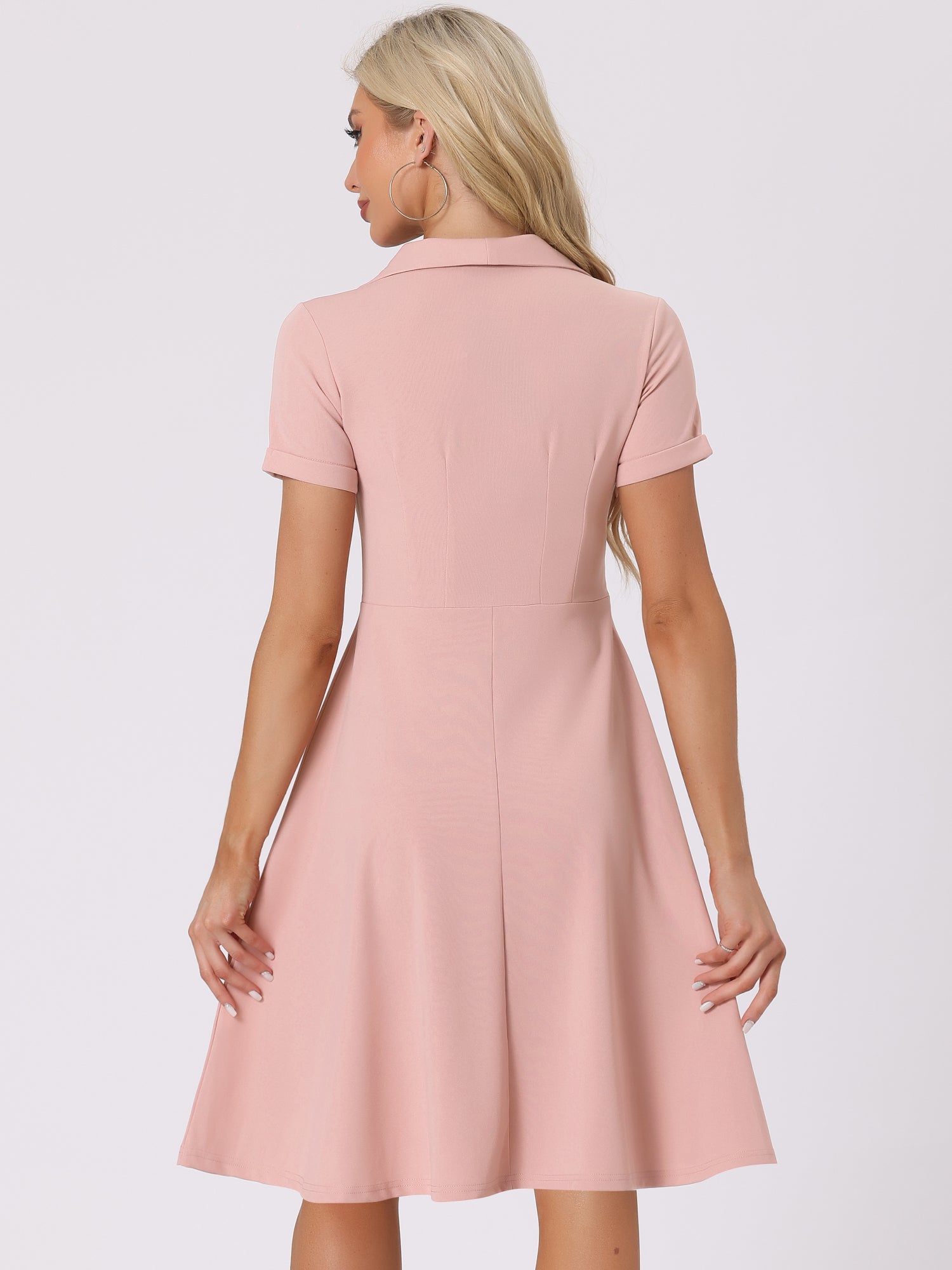 Elvaria – Women’s Vintage Collar Fit & Flare Midi Dress