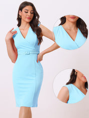 Slevara - Women’s Sleeveless Bodycon Work Dress