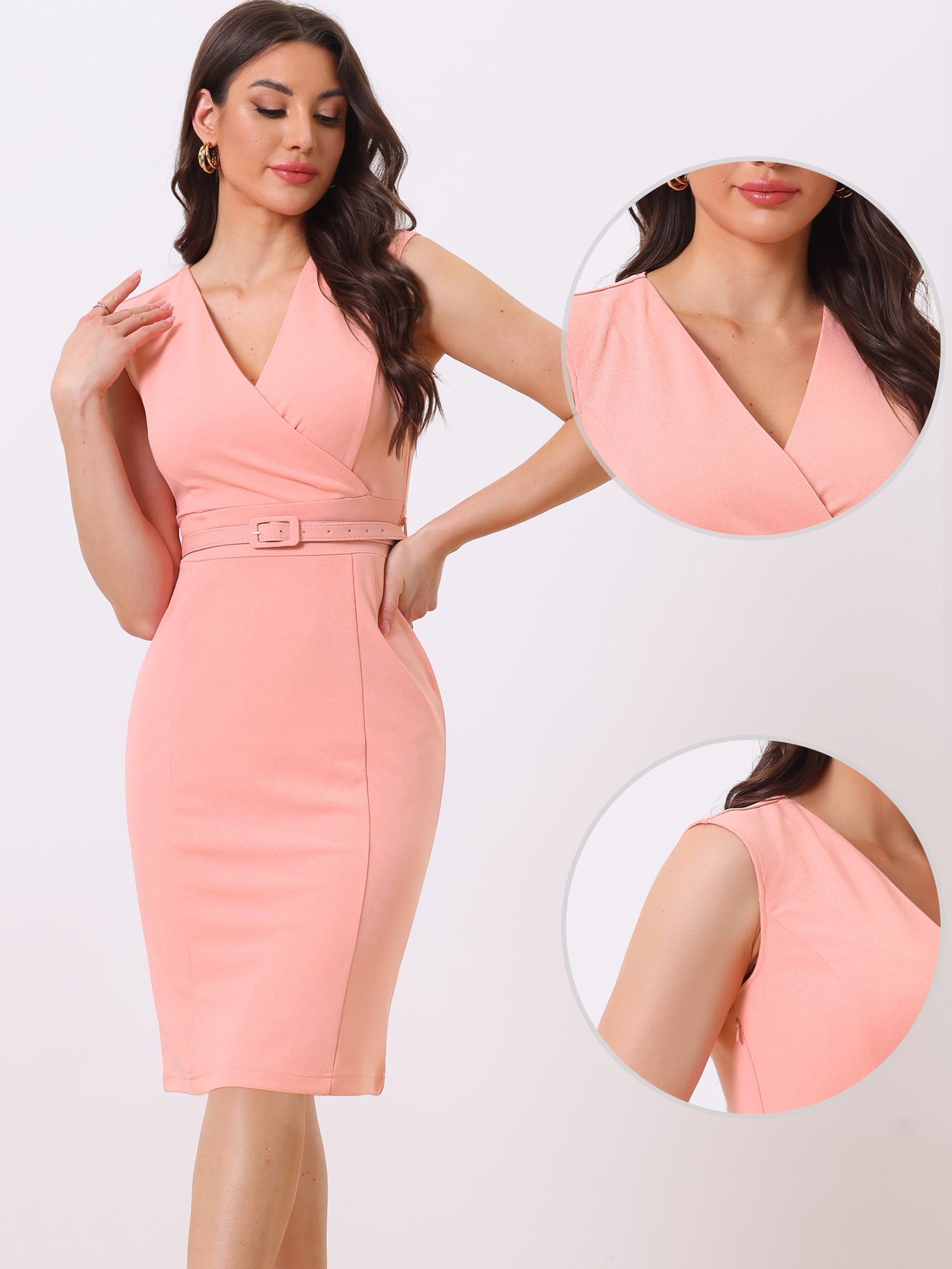 Slevara - Women’s Sleeveless Bodycon Work Dress