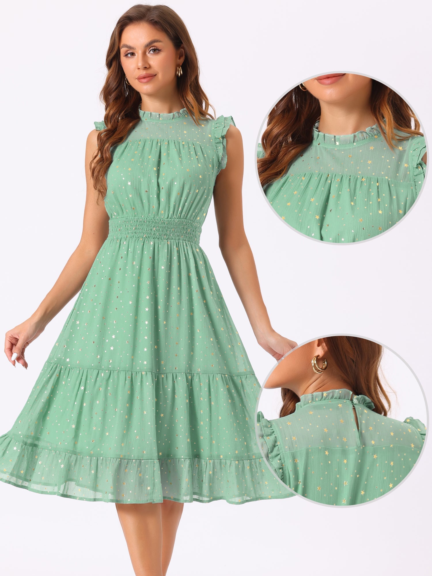 Stellara – Women’s Star Print A-Line Dress