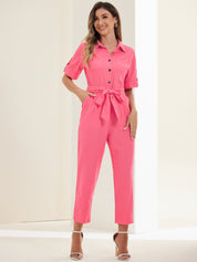 Velmira – Women’s Cotton Cargo Tie-Waist Jumpsuit