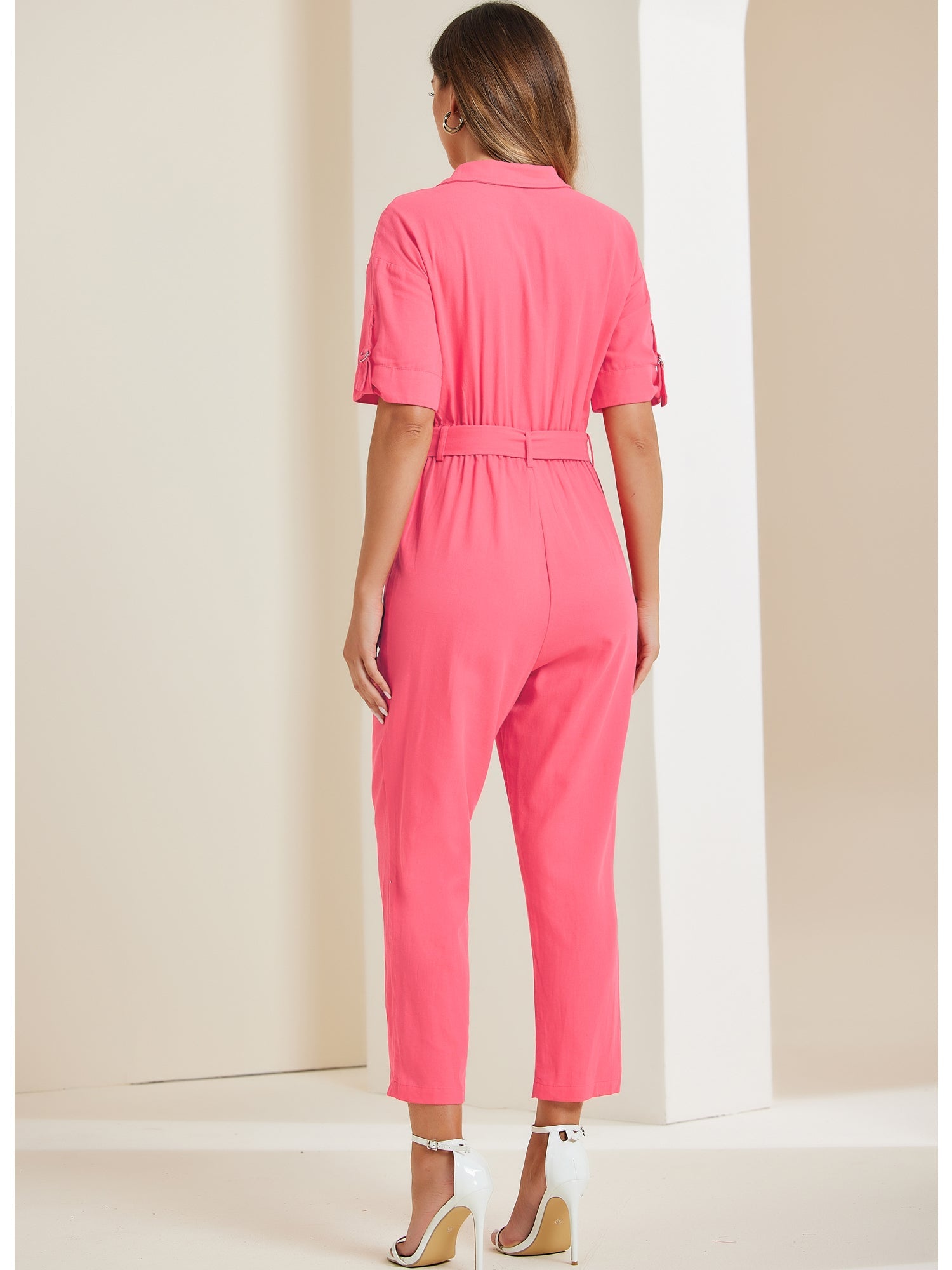 Velmira – Women’s Cotton Cargo Tie-Waist Jumpsuit