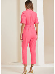 Velmira – Women’s Cotton Cargo Tie-Waist Jumpsuit