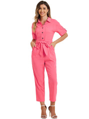 Velmira – Women’s Cotton Cargo Tie-Waist Jumpsuit
