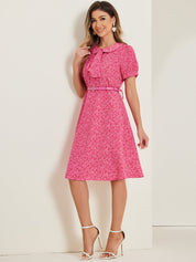 Petrella - Women’s Floral Peter Pan Collar Dress